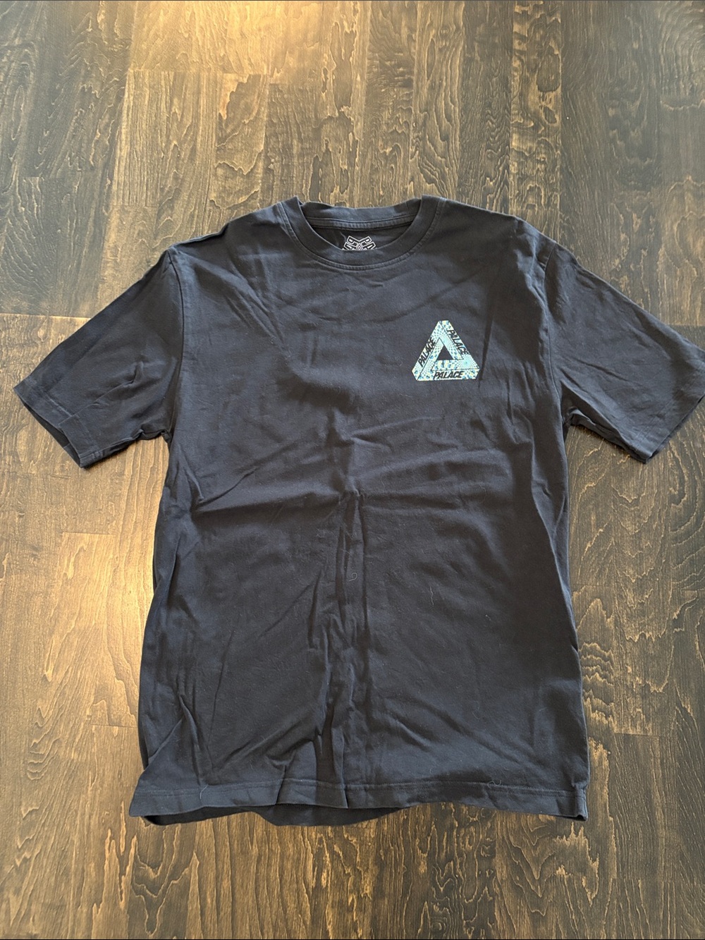 PALACE Black Short Sleeve Tee with Teal Triferg